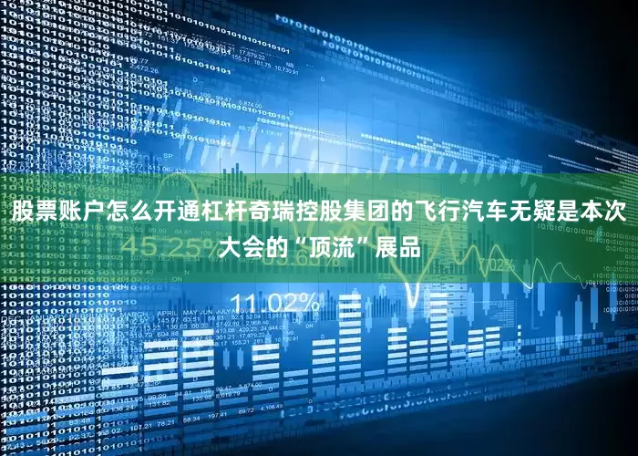 股票账户怎么开通杠杆奇瑞控股集团的飞行汽车无疑是本次大会的“顶流”展品